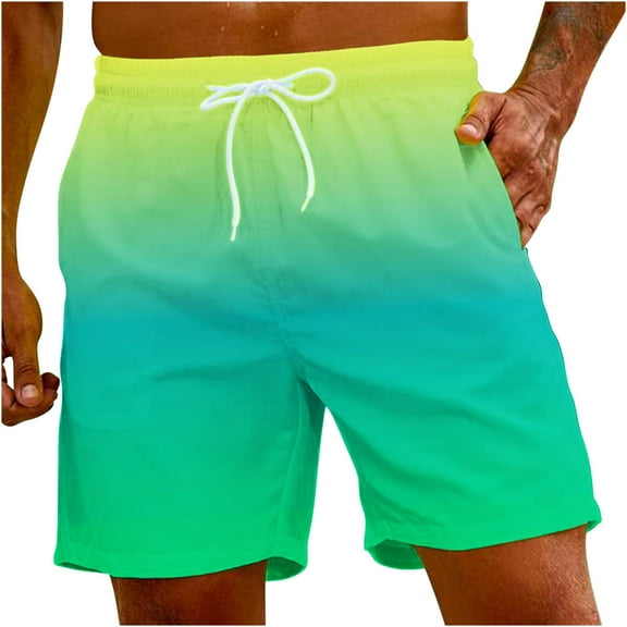 ZCFZJW Mens Swim Trunks Quick Dry Ombre Board Shorts with Pockets, Tie Dye Gradient Print Breathable Surf Beach Shorts Swimwear Bathing Suits Multicolor#04 XXXXL