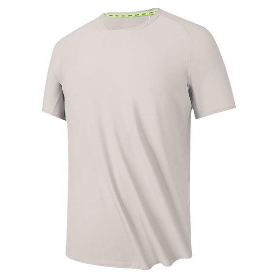 ZCFZJW Mens T-Shirts Casual Summer Short Sleeve Round Neck Breathable Plain Tees Shirt Big and Tall Regular Fit Comfy Basic Workout Tshirt Tops Beige XL
