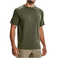 thumbnail image 1 of ZCFZJW Mens T-Shirts Quick Dry Summer Short Sleeve Round Neck Solid Color Basic Workout Tees Shirt Tops Loose Lightweight Moisture-Wicking Shirts Army Green M, 1 of 7