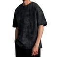 thumbnail image 1 of ZCFZJW Mens T-Shirts Womens Oversized T Shirts Basic Cotton Vintage Plain Tees Short Sleeve Summer Tops Workout Tees Shirt Black XXL, 1 of 5