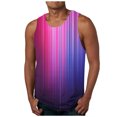 thumbnail image 1 of ZCFZJW Mens Tank Tops Big and Tall Regular Fit Casual Colorful Striped Print Summer Sleeveless Round Neck Workout Gym Shirt Muscle Tees Top Multicolor#07 M, 1 of 4