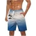 thumbnail image 1 of ZCFZJW Mens Tropical Bech Hawaiian Shorts with Pockets Casual Tie Dye Gradient Print Summer Elastic Waist Surfing Board Shorts Lightweight Quick Dry Swim Trunks Bathing Suit Blue XXXXXL, 1 of 5