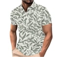 thumbnail image 1 of ZCFZJW Mens Tropical Shirts Casual Floral Print Summer Short Sleeve Button V Neck Graphic Tees Shirt Tops Loose Lightweight Comfy Pullover T-Shirts Multicolor#05 M, 1 of 5
