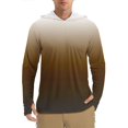 thumbnail image 1 of ZCFZJW Mens UPF 50+ Sun Protection T-Shirts Lightweight Hoodie Gradient Color Long Sleeve SPF UV Shirt for Fishing Outdoor Hiking Running Brown M, 1 of 4