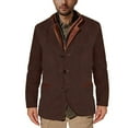 thumbnail image 1 of ZCFZJW Mens Velvet Blazer Sport Coat Tuxedo Jacket for Prom Wedding Party Dinner Casual Big and Tall Regular Fit Single Breasted Button Outwear Tops Coffee XXXXXL, 1 of 5