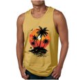 thumbnail image 1 of ZCFZJW Mens Workout Muscle Tanks Gym Vest Fitness Jogging Sports Tank Tops Quick-Dry Summer Sleeveless Graphic Tees Shirt Yellow S, 1 of 5