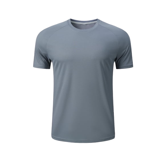 ZCFZJW Mens Workout Shirts Lightweight Short Sleeve Solid Color Athletic Regular Fit Quick Dry Tshirts Shirts Running Gym Crewneck T-Shirts Tops Gray S