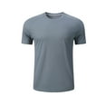 thumbnail image 1 of ZCFZJW Mens Workout Shirts Lightweight Short Sleeve Solid Color Athletic Regular Fit Quick Dry Tshirts Shirts Running Gym Crewneck T-Shirts Tops Gray XXL, 1 of 7
