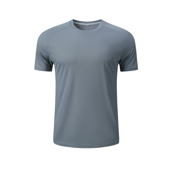 ZCFZJW Mens Workout Shirts Lightweight Short Sleeve Solid Color Athletic Regular Fit Quick Dry Tshirts Shirts Running Gym Crewneck T-Shirts Tops Gray XXL