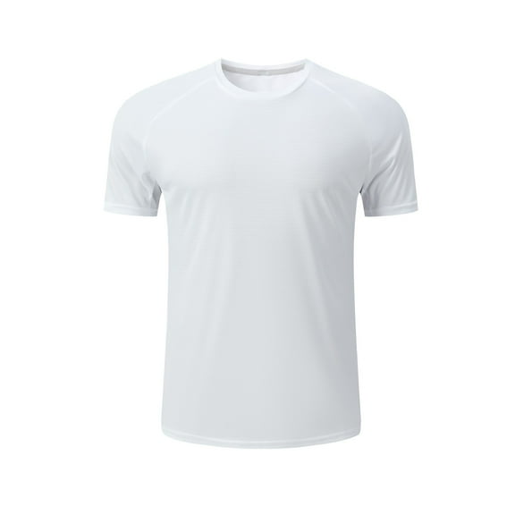 ZCFZJW Mens Workout Shirts Lightweight Short Sleeve Solid Color Athletic Regular Fit Quick Dry Tshirts Shirts Running Gym Crewneck T-Shirts Tops White XXL