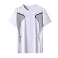 thumbnail image 1 of ZCFZJW Mens Workout Shirts Short Sleeve Athletic Quick Dry Regular Fit Tshirts Shirts Running Gym Crewneck Basic T-Shirts White L, 1 of 4