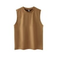 thumbnail image 1 of ZCFZJW Mens Workout Sleeveless Shirts Regular Fit Summer Cotton Casual Athletic Tank Tops Muscle Gym Cut Off T-Shirts Brown XXL, 1 of 5