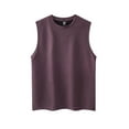 thumbnail image 1 of ZCFZJW Mens Workout Sleeveless Shirts Regular Fit Summer Cotton Casual Athletic Tank Tops Muscle Gym Cut Off T-Shirts Purple L, 1 of 5
