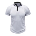thumbnail image 1 of ZCFZJW Mens Workout T-Shirts Quick Dry Summer Short Sleeve Button V Neck Solid Color Basic T Shirt Tops Loose Lightweight Casual Holiday Wicking T-Shirt White XXL, 1 of 6