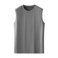 thumbnail image 1 of ZCFZJW Mens Workout Tank Tops Casual Summer Sleeveless Crew Neck Basic Soft Cotton Tees Shirt Loose Regular Fit Gym Muscle T-Shirts Gray XXXXL, 1 of 8