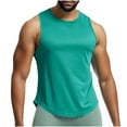 thumbnail image 1 of ZCFZJW Mens Workout Tank Tops Quick Dry Sleeveless Running Gym Muscle Shirts Summer Crewneck Mesh Athletic Tees Tops Blue L, 1 of 8