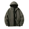 thumbnail image 1 of ZCFZJW Mens Zip Up Hooded Sweatshirt Long Sleeve Casual Drawstring Full-Zip Sweatshirt with Kangaroo Pockets Lightweight Thin Jacket Shirts XXXXL, 1 of 4