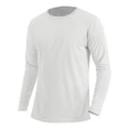 thumbnail image 1 of ZCFZJW Muscle Fit T-Shirts for Men Casual Stretchy Long Sleeve Basic Crewneck Pullover Tops Trendy Slim Fit Breathable Athletic Tees Shirt White XXL, 1 of 6