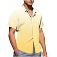 thumbnail image 1 of ZCFZJW Ombre Hawaiian Shirts for Men Casual Tie Dye Gradient Print Summer Short Sleeve Button Down Graphic T-Shirts Trendy Holiday Beach Vacation Tees Tops Yellow XXXL, 1 of 6