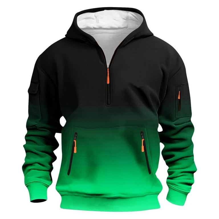 ZCFZJW Ombre Hoodie Tops for Men Big and Tall Regular Fit Casual