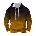 thumbnail image 1 of ZCFZJW Ombre Hoodie Tops for Men Trendy Fall Winter Long Sleeve Casual Drawstring Hooded Outwear Coat Trendy Plush Thick Warm Pullover Sweatshirts with Pocket Yellow XXXL, 1 of 4
