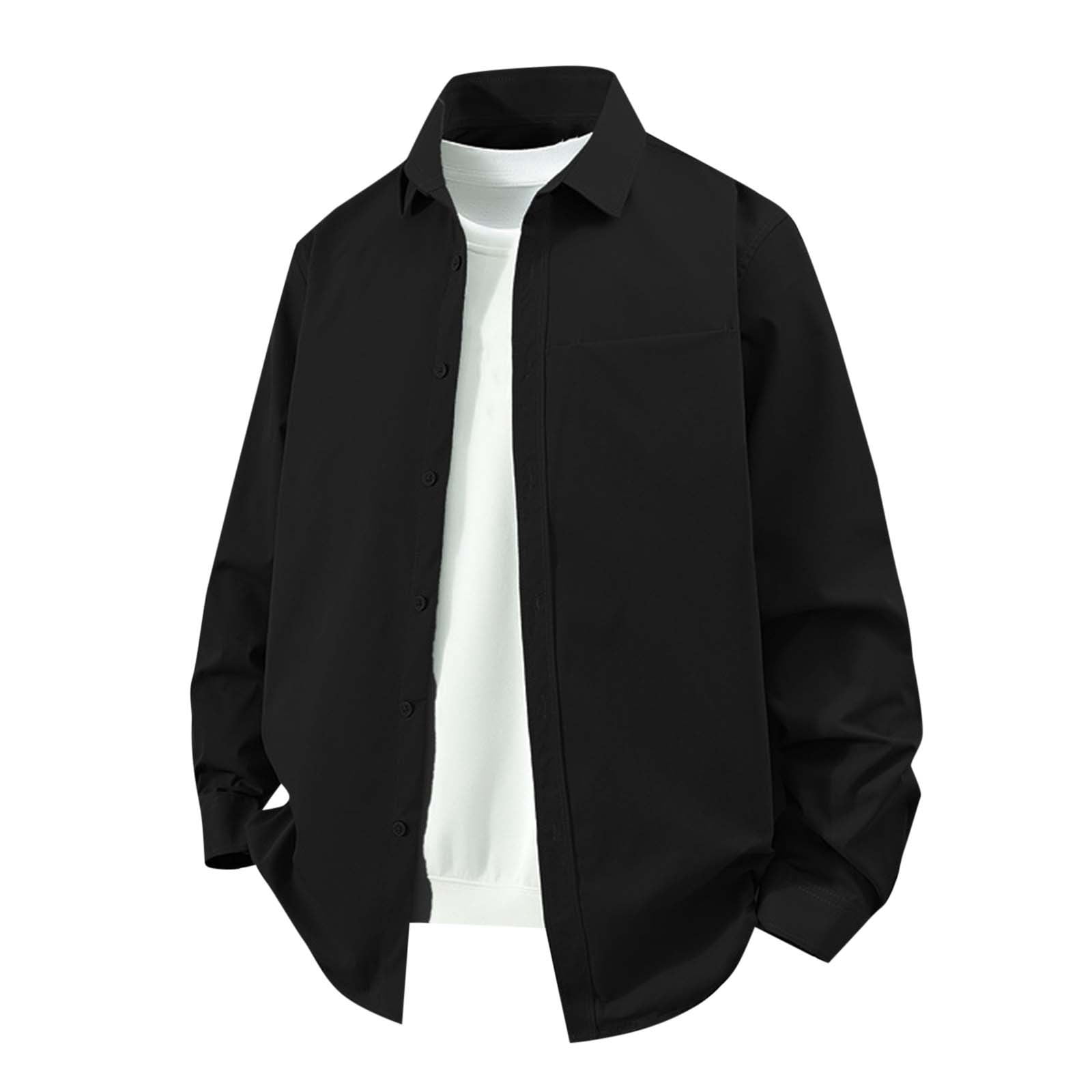 baggy black dress shirt UAMVSH Button Down Shirts for Women Lightweight Cotton Linen Tops Baggy Long Sleeve Collared Business Work Tees Blouses with Pockets(XX-Large,Black)