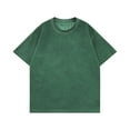 thumbnail image 1 of ZCFZJW Oversized T Shirts for Men Streetwear Vintage Short Sleeve Casual Baggy Loose Solid Basic Cotton Athletic Tee Pullover Tops Army Green L, 1 of 3