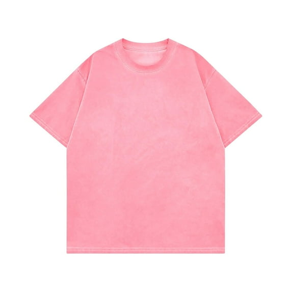 ZCFZJW Oversized T Shirts for Men Streetwear Vintage Short Sleeve Casual Baggy Loose Solid Basic Cotton Athletic Tee Pullover Tops Watermelon Red S