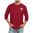 thumbnail image 1 of ZCFZJW Palm Tees Shirts for Men Big and Tall Regular Fit Casual Summer Short Sleeve Round Neck Graphic T-Shirt Loose Comfy Soft Cotton Pullover Tops Wine M, 1 of 4