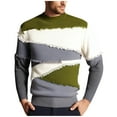 thumbnail image 1 of ZCFZJW Patchwork Sweater Mens Regular Fit Casual Fall Winter Thick Warm Colorblock Jumper Unisex Sweater Oversized Ripped Tops Gray M, 1 of 8