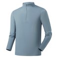 thumbnail image 1 of ZCFZJW Quarter Zip Pullover for Men Quick Dry Summer Mock Neck Sweatshirt Lightweight Sun Protection Basic Solid Color Long Sleeve Golf Shirt Navy XXXXL, 1 of 6