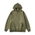 thumbnail image 1 of ZCFZJW Retro Hooded Sweatshirts for Men Big and Tall Regular Fit Casual Long Sleeve Solid Color Hoodie Outwear Coat Tops with Pockets Army Green XXXXXL, 1 of 3