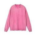 thumbnail image 1 of ZCFZJW Retro Shirts for Men Big and Tall Regular Fit Casual Solid Color Long Sleeve Crewneck Pullover Sweatshirts Trendy Workout Basic Tees Shirt Tops Hot Pink XL, 1 of 2