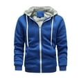 thumbnail image 1 of ZCFZJW Sherpa Fleece Lined Hoodie Jackets for Men Casual Winter Long Sleeve Full Zip Up Thickened Drawstring Hooded Warm Coat Outwear Blue S, 1 of 4