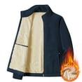 thumbnail image 1 of ZCFZJW Sherpa Fleece Lined Jackets for Men Big and Tall Regular Fit Casual Solid Color Long Sleeve Full Zip up Winter Thick Warm Cardigan Outwear Coat with Pockets Blue XL, 1 of 9