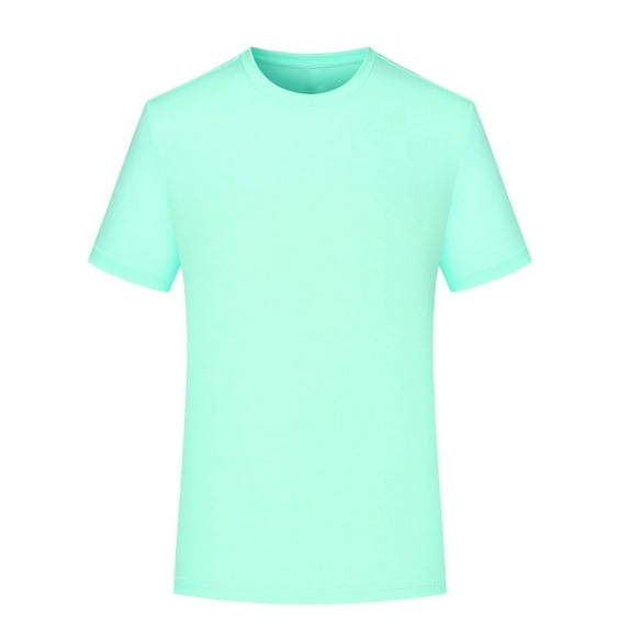 ZCFZJW Stretch Athletic T-Shirts for Men Women Lightweight Cotton Crewneck Solid Color T-Shirts Short Sleeve Plain Tee Moisture Wicking Casual Tshirts Mint Green M