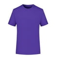thumbnail image 1 of ZCFZJW Stretch Athletic T-Shirts for Men Women Lightweight Cotton Crewneck Solid Color T-Shirts Short Sleeve Plain Tee Moisture Wicking Casual Tshirts Purple XXXXXL, 1 of 6