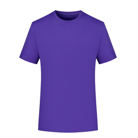 ZCFZJW Stretch Athletic T-Shirts for Men Women Lightweight Cotton Crewneck Solid Color T-Shirts Short Sleeve Plain Tee Moisture Wicking Casual Tshirts Purple XXXXL