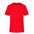 thumbnail image 1 of ZCFZJW Stretch Athletic T-Shirts for Men Women Lightweight Cotton Crewneck Solid Color T-Shirts Short Sleeve Plain Tee Moisture Wicking Casual Tshirts Red M, 1 of 6