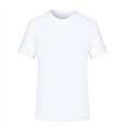 thumbnail image 1 of ZCFZJW Stretch Athletic T-Shirts for Men Women Lightweight Cotton Crewneck Solid Color T-Shirts Short Sleeve Plain Tee Moisture Wicking Casual Tshirts White XXXL, 1 of 6