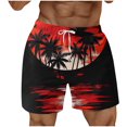 thumbnail image 1 of ZCFZJW Stylish Mens Swim Trunks Lightweight Hawaiian Tropical Printed Quick Dry Beachwear Sports Swim Board Shorts Holiday Party Bathing Suits with Pockets Wine L, 1 of 3