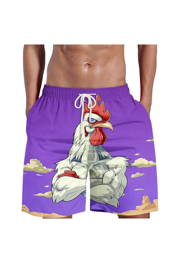 Summer Mens Novelty Print Hawaiian Shorts Lightweight Casual Big and Tall Regular Fit Drawstring Waist Beach Board Shorts Trendy Holiday Vacation Swim Trunks with Pockets Multicolor#05 M