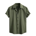 thumbnail image 1 of ZCFZJW Summer Short Sleeve Button Down Shirts for Men Lightweight Regular Fit Casual Summer Beach Vacation Tees Tops Trendy Holiday Outfit Clothes Green L, 1 of 8