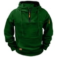 thumbnail image 1 of ZCFZJW Tactical Hoodies for Men Fall Spring Lightweight Quater Zip Up Long Sleeve Pullover Sweatshirt Casual Workout Cargo Hoodie Tops with Multi-Pockets Green M, 1 of 6
