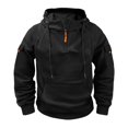 thumbnail image 1 of ZCFZJW Tactical Hoodies for Men - Military Fleece Lined Cargo Sweatshirt Quarter Zip Pullover Hoodie Workout Gym Mens Fashion Outfit Clothes Black XXL, 1 of 8