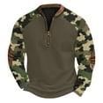 thumbnail image 1 of ZCFZJW Tactical Shirts for Men Camo Patchwork Print Long Sleeve Half Zip up V Neck Henley Tops Trendy Plus Size Fashion Athletic Sweatshirts XXXXXL, 1 of 4