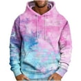 thumbnail image 1 of ZCFZJW Tie Dye Novelty Hoodie Tops for Men Big and Tall Regular Fit Casual Drawstring Long Sleeve Hooded Pullover Sweatshirts Trendy Marble Print Athletic Shirts with Pockets M, 1 of 5