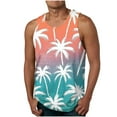 thumbnail image 1 of ZCFZJW Tie Dye Tropical Palm Tree Print Tank Tops for Men Loose Regular Fit Casual Summer Sleeveless Vest Quick Dry Workout Tees Shirt Hawaiian Beach Top Blue S, 1 of 4