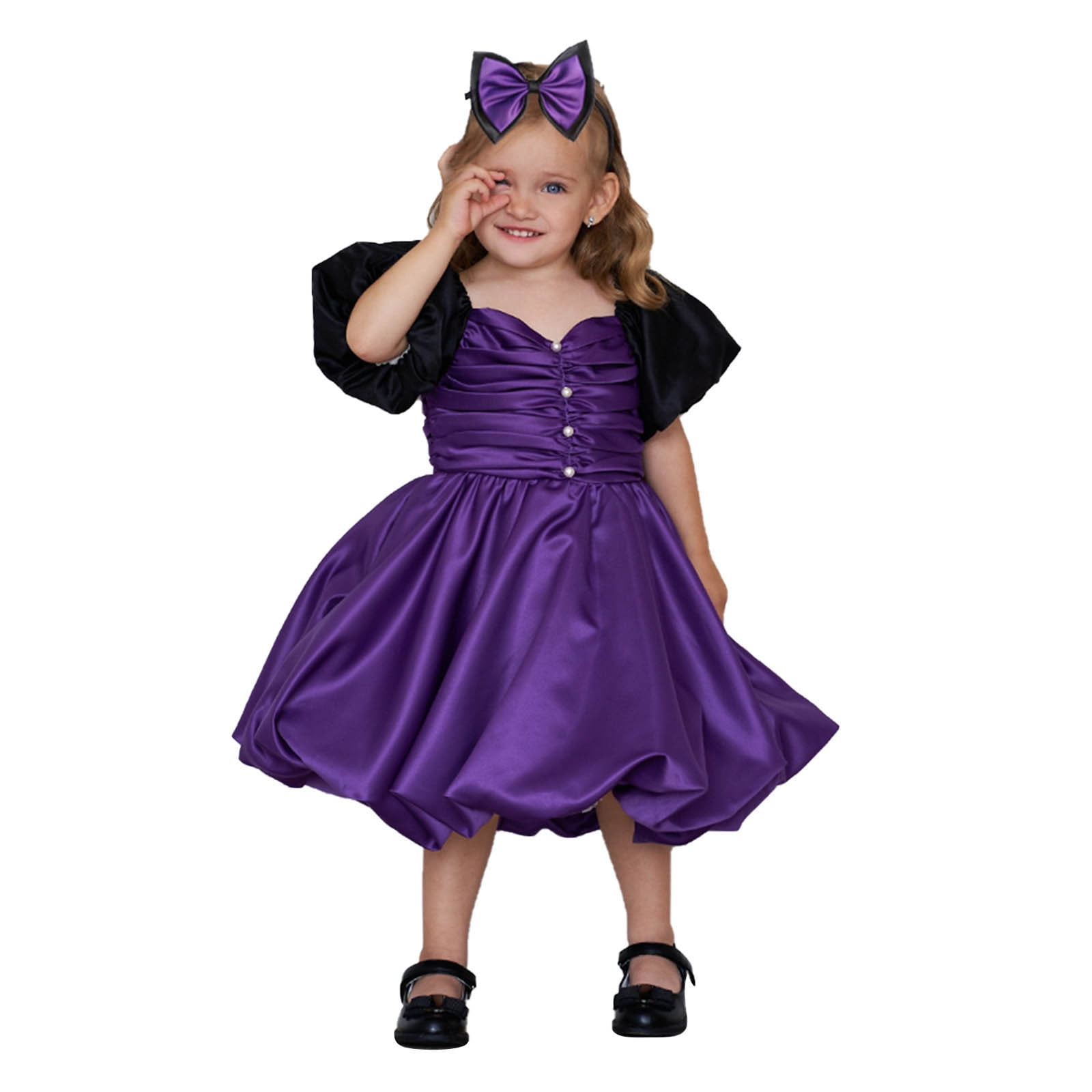 ZCFZJW Toddler Kids Halloween Fancy Dress Up Costumes Clothes 2023 Trendy  Cute Baby Girls Cosplay Party Princess Dress Outfits with Head Wear Set
