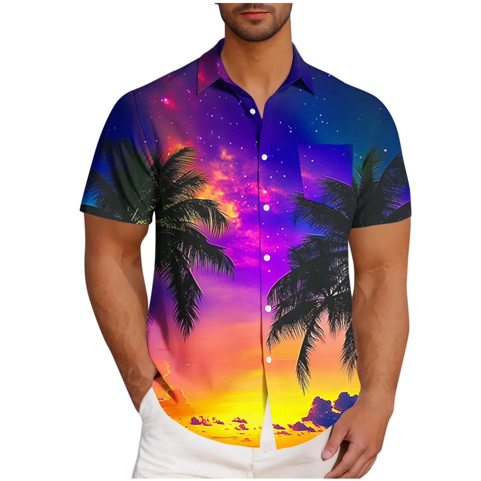 ZCFZJW Tropical Printed Summer T-Shirts for Men Big and Tall